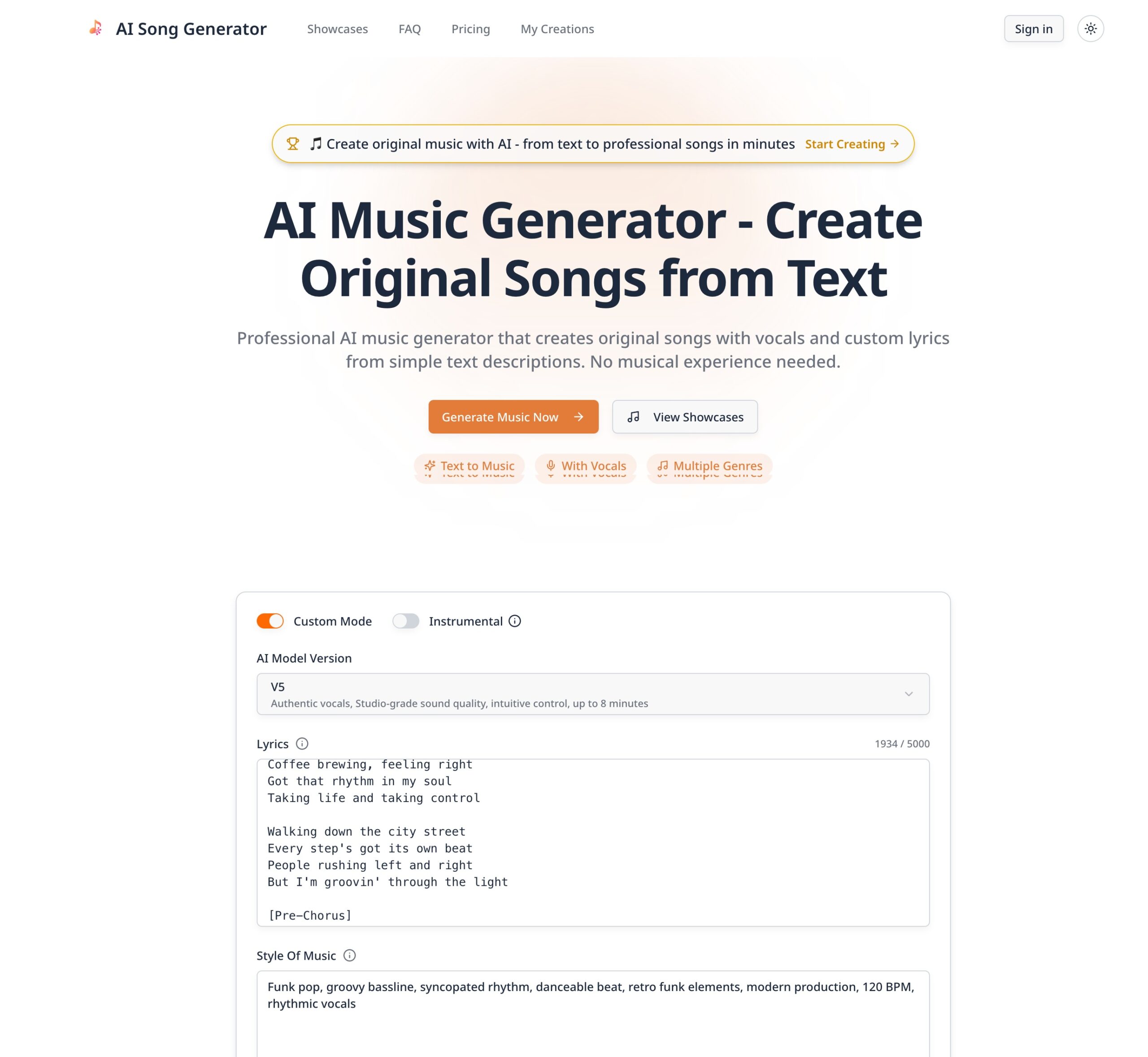 AI Music Generator - Create Songs from Text with AI
